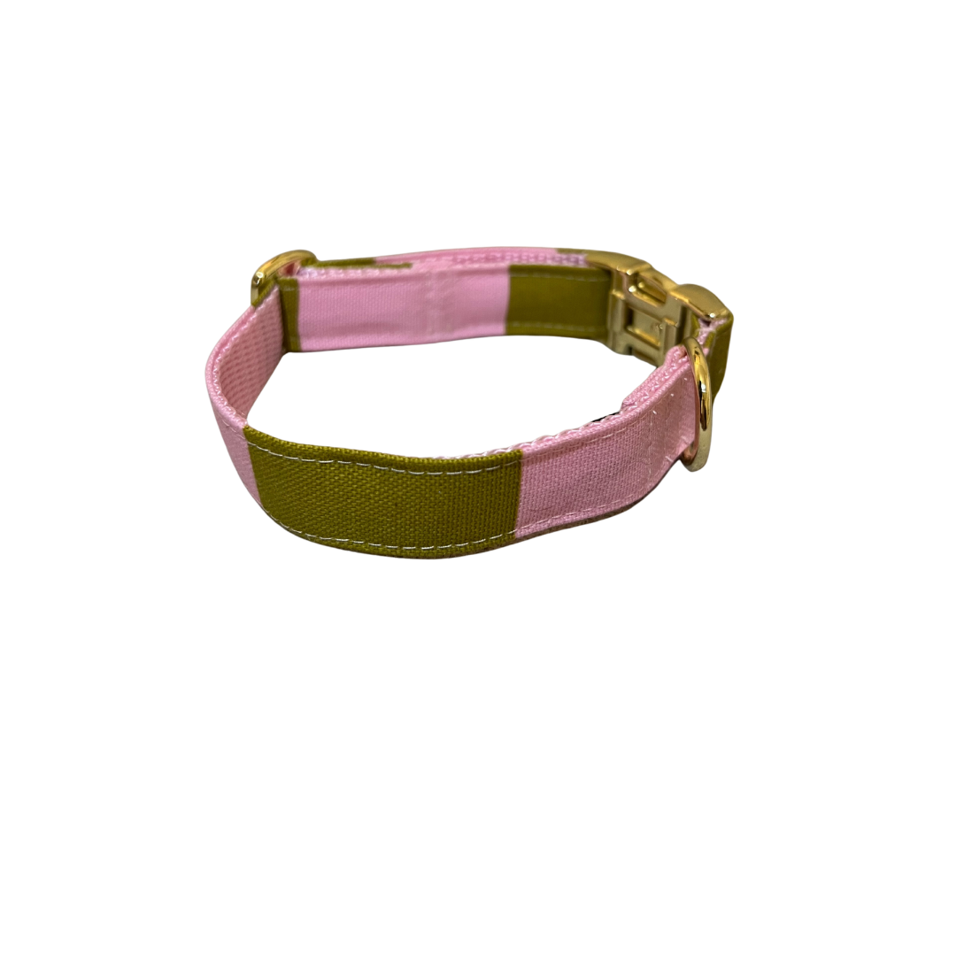 Streifen Rosa und Grün Halsband – Bild 4