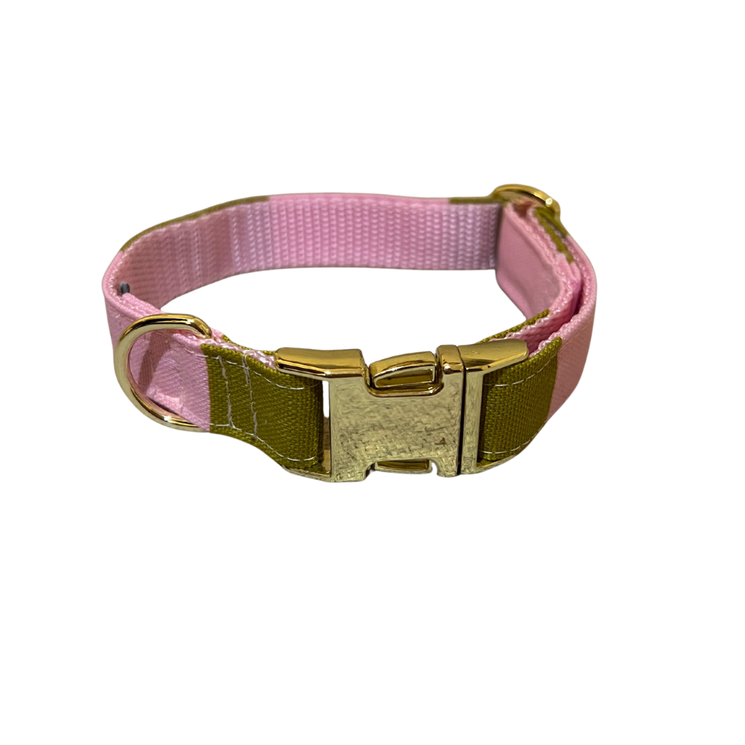 Streifen Rosa und Grün Halsband – Bild 5