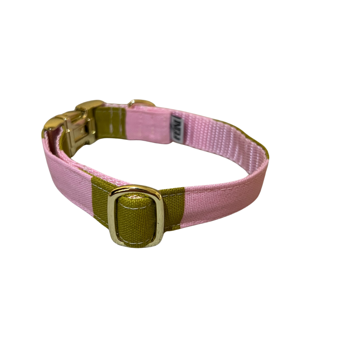 Streifen Rosa und Grün Halsband – Bild 6